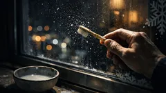 歯みがき粉でできる窓アートの作り方、水で落ちる簡単クリスマスデコ