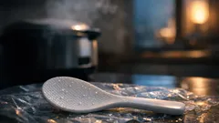 しゃもじに米がくっつく原因はデンプン膜だった、ベタつきを落とす簡単リセット術