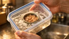 ツナ缶の油ギトギトが一瞬で落ちる、保存容器で振るだけの洗い方