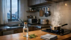 白酢とローリエでキッチンのこもり臭をリセットする簡単消臭術